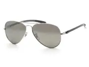 RAY-BAN CHROMANCE AVIATOR SILVER POLAR SILVER SUNGLASSES RB8317CH 003/5J NEW 58