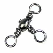 100pcs Three Way Swivels Fishing Barrel Swivels T-Turn 3 Way Swivels Connectors