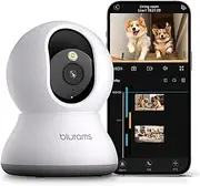 blurams Pet Camera 2K, 360° Indoor Security Camera, Dog Camera with Phone App, PTZ Cameras for Home Security Indoor, 5GHz&2.4GHz Dual-Band, 2-Way Talk, Motion Tracking, Color/IR Night Vision, Cloud&SD
