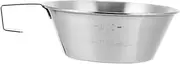 Garneck Outdoor Adventure Essential Portable Camping Rice Bowl Stainless Steel Foldable Handle Random Style