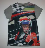 New NEXT UK Boys 9 year Racer Chimp Monkey Championship Top Tee Shirt Unique