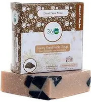 360Feel Dead Sea Mud Soap -5oz Castile Handmade Soap bar -Activated Charcoal, Sea Salt, Clay Exfoliant- Essential Oil Natural Soaps- Anniversary Wedding Gifts- Gift ready
