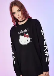 [Dolls Kill x Hello Kitty] Sad Grls Club Graphic Tee