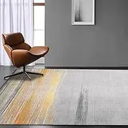 Large Rug Indoor Floor Cover Carpet Living Room Bedroom Office Dining Room Yellow, White and Gray Gradient Modern Abstract, Orange, 180 x 270 cm