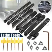 7pcs Set Of 10mm Lathe Turning Tool Holder Boring Bar + DCMT/CCMT Carbide insert
