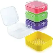 4 Pack Soap Holder with Lid，Mini Soap Travel Case，Portable Soap Dish，Leak Proof Soap Travel Case，Soap Container for Dorm，Soap Holder Case for Traveling, Camping, Gym (Multicolour)