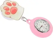 [TINEASUR] Pocket Watch Nurse Badge Holder Lapel Watches Nurse Id Badge Holder Fob Ladies Watches Nurses Marker Second Hand Watch Nursing Accessories Cute Retractable Watch Pink Quartz