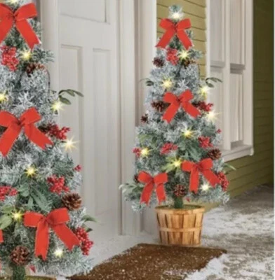 Pre-Lit Hinged Artificial Christmas Pine Tree Holiday Decor