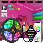 2M-20M LED Strip Lights 5050 RGB Bluetooth Wi-Fi Color Change Remote Room Bars
