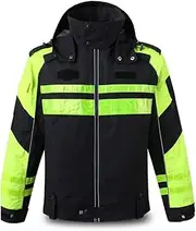 Construction Vest Winter Cold-Proof Reflective Clothing High-Speed Traffic Road Coat Riding Waterproof and Cold-Proof Jacket with Liner Safety Vest mesh (Color : Black A, Size : XXXL)