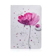 Purple Orchids Pattern Horizontal Flip Leather Case for Huawei MediaPad M5 Lite , with Holder & Card Slot & Wallet