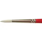 United White Taklon Brush Short Handle Round Size 6