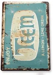 TEEM TIN SIGN SODA A LEMON LIME DRINK IT TASTES SO GOOD SODA FOUNTAIN MIXER