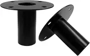 2 pcs Speaker Stand Top Bracket, 107 * 80mm/4.21 * 3.15 Inch Metal Speaker Mounts Hat, Black Studio Speaker Mount for Stand Pole