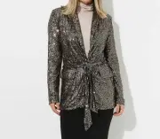 Joseph Ribkoff belted sequin blazer size 4