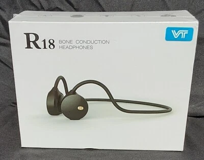 VT R18 black waterproof open ear wireless bone conduction headphones with mic