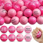 Liliful 48 Pieces Motivational Stress Balls Bulk for Adults Kids Inspirational Quotes Squeeze Balls Foam Colorful Back to School Supplies Preppy Stuff Gifts Party Favors 2.2 Inch(Pink)