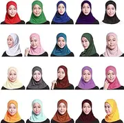 [generic] Womens Cotton Hijab for Head Scarf Solid Color Full Inner Arab Wrap Shawl Turban Hat