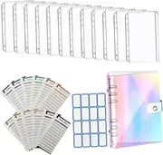 jojofuny 1 Set Budget Binder with Zipper Envelopes Cash Budget Planner Budgeting Includes Budgeting Envelopes Label Stickers for Money Organization