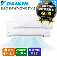 在飛比找PChome24h購物優惠-DAIKIN大金變頻4坪+4坪一對二-S型冷暖分離式2MXP