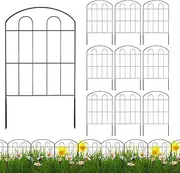 Garden Fence, No Dig Rustproof Iron Landscape Fencing, Arched Edging Ground Defense Metal Wire Animal Barrier for Lawn, Plants & Backyard