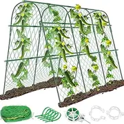 Cozioz Cucumber Trellis for Raised Beds, 120×120cm U-Shape Metal Garden Trellis for Climbing Plants, Outdoor Arch Plant Support for Vegetables, Fruits, Flowers, and Vines