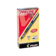 Pilot Precise V5 Liquid Ink Rollerball Pens, Extra Fine Point, 0.5 mm, Blue Ba