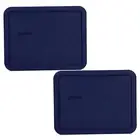 Pyrex 7211-PC Blue Rectangle Plastic Food Storage Replacement Lid (2-Pack)