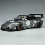 【 48H快速出貨】保時捷911跑車 限量GTSPIRIT 1:18周杰倫同款RWB 993銀豬汽車模型 YDNQ