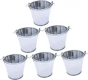 CVUTOVO 6pcs Iron Buckets for Creative Mini Flowerpots Storage Decorative Buckets for Boy Girl Play Home Office Decor Party Favors Craft Supplies