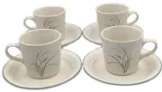 Set of 4 Corelle Coordinates Coastal Breeze Coffee Mugs Tea Cups & Saucers NEW