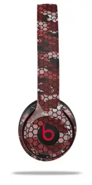 Skin Wrap for Beats Solo Wireless 2 3 4 HEX Mesh Camo 01 Red SKIN ONLY