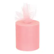 200 Yards Tulle Ribbon Rolls Netting Fabric Spools 6 Inch Light Pink