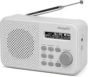 MD2 DAB Radio with Bluetooth, DAB Plus Radio, Digital Radio, FM Radio, Portable Dab Radio, Small Kitchen Radio with Mains Operation and Battery, Display, Alarms and Clock, Snooze Function,
