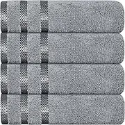 Super Soft 10-Piece Towel Bale Set – 550 GSM Absorbent 100% Cotton | 2 Bath, 2 Hand, 4 Face, 2 Glove Towels | Luxury & Quick-Dry Bathroom Set (Silver, 4 Hand Towels)