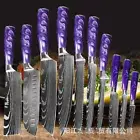 10pc Kitchen Knife Japanese Damascus Steel Chef Hunting Pocket Knife Set Cleaver