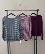 NWT Lot of 3 Alfani Sz M Long Sleeves Scoop Neck Soft Knit Pajama Top Bundle