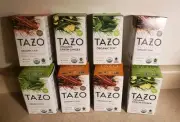 TAZO ORGANIC TEA 8 NEW SEALED BOXES 128 BAGS CHAI GREEN GINGER ZEN BLACK USDA 8