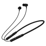 QE03 HIFI Stereo Headset Wireless Bluetooth Headphone Magnetic Neckband Earphone Sport Earbuds Noise Cancelling With Mic - Black