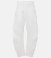 [Nili Lotan] Nili Lotan Shon cotton twill barrel-leg pants AU 14 white