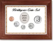 Framed Birth Year Coin Gift Set White 2023