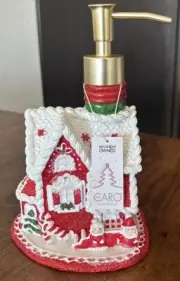 Caro Santa & Mrs. Clause Glittery Home Soap Dispenser Christmas