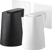 Yamazaki Industries 5487 5488 Film Hook Magnetic Tumbler, Tower, Set of 2, Floating Storage, White, Black