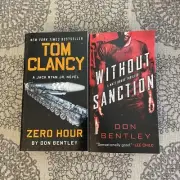Tom Clancy ZERO HOUR & Without Sanction Matt Drake by Don Bentley Paperback Lot
