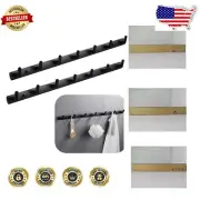 Heavy Duty Wall Mounted Coat Hook Rack - 7 Hooks, Perfect for Entryways - 2 Pack