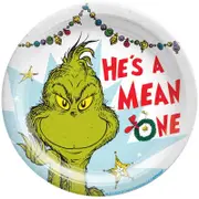 Dr. Seuss The Grinch He's A Mean One Paper Plates 17cm 8pk