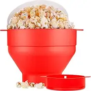 Microwave Popcorn Maker,Collapsible Microwaveable Bowl,Silicone Popcorn Bowl, With Handle,Dishwasher Safe,Oil Free,Bpa Free,High Temperature Resistant
