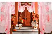 Tye Dye Gauze Decor Wrap Cover Scarf Halloween Fabric Pink White NEW 800CMX235CM