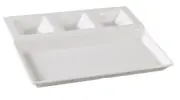 Yanco China NC-2520 Nu-Classic White Melamine 4 Compartment Plate - 1 Doz