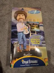 NEW Box Limited Edition Artist Bob Ross Bobble Head Doll Statue Painting Easel